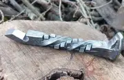 Vintage USA Railroad Spike Bottle Cap Opener Custom Made With Cube Twist