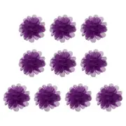 10Pcs 2.8" Chiffon Flowers Fabric Flower Sewing Fabric Appliques Fuchsia