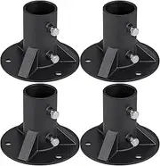 Outdoor Galvanized Fence Post Base Flange 2" Fit OD 1-7/8'' Pipe, Compatible with Round & Square Chain Link Fence Poles