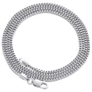 10K White Gold Solid Franco Box Chain Closed Link 1.25mm Necklace 16 - 24 Inches