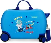[Enso] Outer Space Children's Suitcase Blue 45x31x20cm Hard ABS 24.6L 1.8kg 4 Wheels Hand Luggage, Blue, Children's Suitcase, Blue, Children's Suitcase