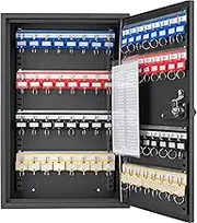 Barska Wall Mount Adjustable Cabinet with Colorful Key Tag Labels Combination Lock Box, 64 Position, Gray
