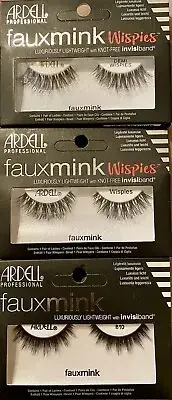 Ardell Faux Mink 810, Demi Wispies and Wispies Black Lashes. NEW
