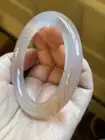 巴西冰玉髓 53 Mm 意境飄花 Natural chalcedony Agate Bangle