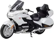 for Go&ld& Wi&ng Alloy 1:12 Racing Motorcycle Model Simulation Diecasts Metal to&UR&in&G Motorcycle Model Motorcycle Model with Steering Movable Stand(White)