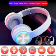 Foldable Bluetooth 5.1 Headphones Over Ear HIFI Headset Stereo Noise Cancelling