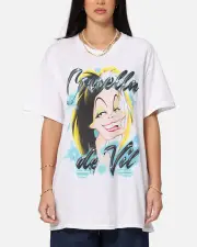 [GOAT CREW] Goat Crew Disney Cruella De Vil Airbrush T-shirt White - Size S S White