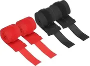 uxcell Boxing Hand Wraps, 98 Inch Length Elastic Boxing Wraps Cotton Fist Mitts Wrist Straps Protection for Muay Thai Martial Arts Kickboxing Bandages, Red/Black