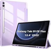 ProCase Case for Galaxy Tab S10+ 2024/Tab S9 FE Plus/S9 FE+ 2023 12.4 Inch(SM-X820/X610/SM-X616B) with S Pen Holder, Smart Cover with Clear Transparent Back and Soft TPU Bumper -Lavender