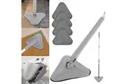 360 degree riangle Cleaning Mop Rotatable Adjustable Mop Floor Wall Window Cleaning Car Tool with 4 Replacement Pads