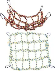 Garneck 1 Set Cotton Rope Climbing Net Hammock for Small Animals - Ideal for Rats - Parrots Ferrets and Durable Bird for Climbing and Play for Indoor Fun and