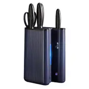 6-Piece 50Cr15MoV Antibacterial Kitchen Knife Set with UV Sanitizing Block