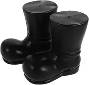 Toyvian 2pcs Mini Santa Boots for Crafts Festive Santa Claus Photo Props Charming Holiday Ornaments for Dollhouse Decorations Party Centerpieces Tiny Snowman Shoes