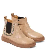 [Pom d'Api] Pom d'Api Embroidered suede Chelsea boots UK 10 pink