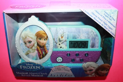 Disney Frozen Night Light "Let It Go" Musical Light Up Alarm Clock FR-346 FM NEW