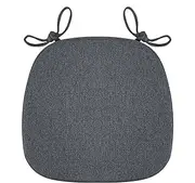 BLISENCHY Memory Foam Chair Cushion with Ties - Non-Slip Dining Chair Pad, Comfortable Kitchen and Dining Room Seat Cushion with Machine Washable Cover (Black Gary)