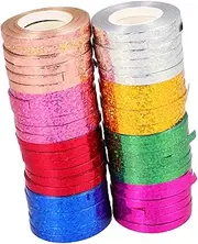FOMIYES 48 Rolls Metallic Curling Ribbon for Crafts and Present Wrapping Durable Holographic Decorative Ribbons Colors for Wedding Birthday Party and Holiday Decorations