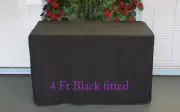 Trestle Table cover tablecloth Fitted Black fit 4 foot Table wedding reception