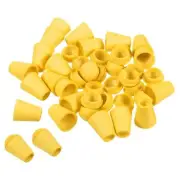 Bell End Stopper Cord Rope Lock for Drawstring Bag, Yellow 100pcs