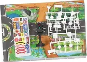 YARNOW 28pcs Mini Traffic Signs Set for Boys and Girls Play Traffic Scene Floor Mat Street Signs Play Set