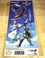 ZELDA SKYWARD SWORD Premium Tech DECALS Preorder Bonus Nintendo SEALED RARE NICE
