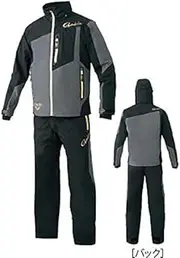 [Gamakatsu] GM-3571 Artema Shield 200 Wind-Up Rain Suit, Black x Gray, S
