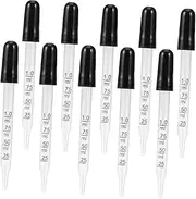 CHILDWEET Scientific Research Home Experiments 10pcs Calibrated Glass Pipettes with Bent Tip Droppers