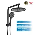 Decaura 10" Rain Shower Head Set Black Round Gooseneck Shower Arm large Shower