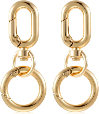 2 Pcs Double Opening Swivel Clasp Clips,Zinc Alloy Swivel Snap Hooks for Purses