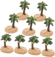 Artificial Coconut Tree Model 10pcs Resin Micro Landscape Decor Mini Coconut Decor for Home DIY Craft Scenery Beach Ornament