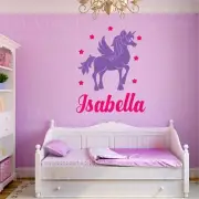 Unicorn Pony Girl Custom Name Wall Personalized Custom Vinyl Sticker Decal I