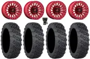 Fuel Rincon Bdlk 15" Wheels Red 30" Versa Cross V3 Tires Polaris Ranger XP 9/1K