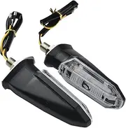 Turn Signal Indicator 2pcs 8MM Motorcycle LED Turn Signal Indicator Lamp Amber Flashing Light 12V Universal 3LED Blinker Accessories (Color : A)