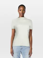 Pleats Please Green Short Sleeve Pleated Top