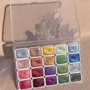 20 Colors Solid Watercolor Paint Set Pearlescent Watercolour Pigments Art Paint