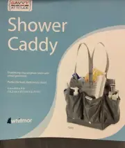 Shower Caddy Tote Organizer Bag Pockets Craft Dorm Bathroom Bath Travel Gray NEW
