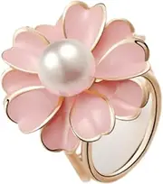 [Generic] Flower Silk Scarf Clip Slides for Women Dainty Pearl Enamel Buckle Holder Wrap Scarf Ring Clasp Holder for Loose T Shirt Clothing Decoration