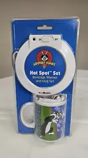 Looney Tunes Sylvester Hot Spot Set Beverage Warmer and Mug Set NIB Salton