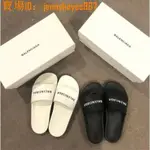 二手 BALENCIAGA 18SS 小羊皮 拖鞋 TRIPLE S 情侶鞋 黑/白 尺寸齊全