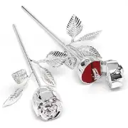 Silver Plated Rose Ring Box For Proposal or Wedding Ring Pillow Alternative