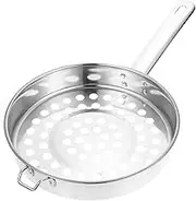 Big Hole Cold Shrimp Colander Drying Rack Strainer Basket Noodle Mesh Strainer Sink Sieve Strainers Steamer Large Mesh Strainer Silver