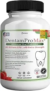 DentamPro Max for Gums and Teeth Health & Fresh Breath - 40 Billion CFU Advanced Oral Probiotics for Mouth Bad Breath, Capsule Supplement