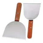 2PCS Premium Grill Scraper Stainless Steel Slant Griddle Spatula Steak Shovel