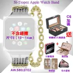 【CHARRIOL 夏利豪】蘋果APPLE WATCH錶帶 38/40/41㎜適用 ST-TROPEZ金鍊S款 加多重好禮 C6(AW.560.ST02)