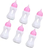 JUMPLAWN 6pcs Mini Doll Bottles Empty Milk Bottle for Role Play for Doll House Pretend Play Present
