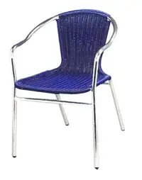 在飛比找Yahoo!奇摩拍賣優惠-亞毅 06-2219779戶外休閒椅 鋁管椅 藍色鋁椅 教會