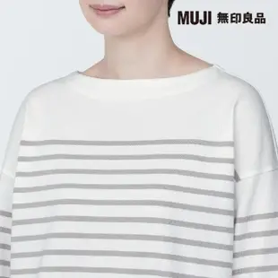 【MUJI 無印良品】女有機棉橫紋船領七分袖T恤(共6色)