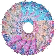 AIMALL 100PCS 4 Colors Mixed Coral Design Organza Drawstring Bags – 9 x 12cm Colorful Bronzing Coral Pattern Packaging Pouches for Christmas, Wedding, Jewelry, and Party Favors