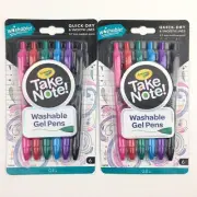 Crayola Take Note Washable Gel Pens 6 Pens Quick Dry 0.7mm Medium Point 2 pks