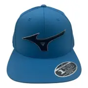 Mizuno Tour Flat Snapback Hat Flexfit Tech Vented Cap Blue Black Golf